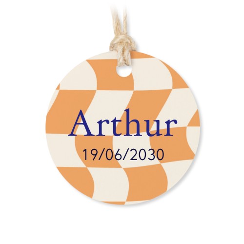 Geschenkdose mit graviertem Holzdeckel und runden Stickern- 12 Stk.