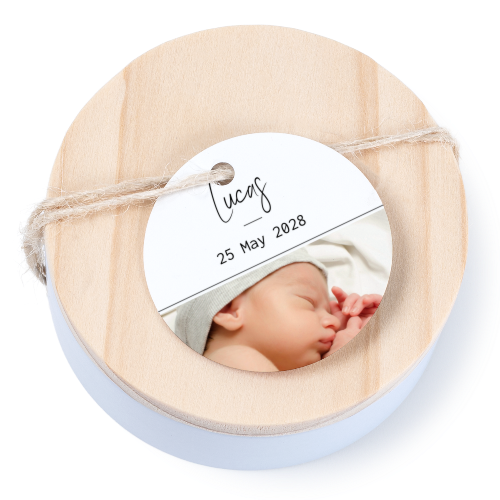 Boßtes en métal avec couvercle en bois sticker rond (lot de 12) Boßtes en métal avec couvercle en bois sticker rond (lot de 12)