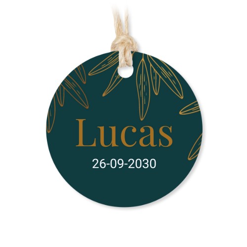 Geschenkdose mit graviertem Holzdeckel und runden Stickern- 12 Stk.