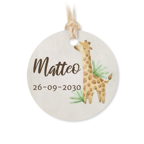 Tin box wooden lid round label - set of 12