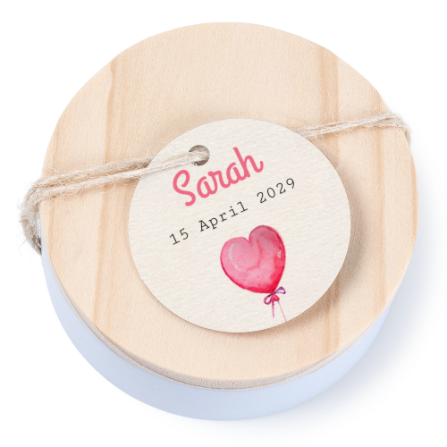 Boîtes en métal avec couvercle en bois sticker rond (lot de 12) Boîtes en métal avec couvercle en bois sticker rond (lot de 12)