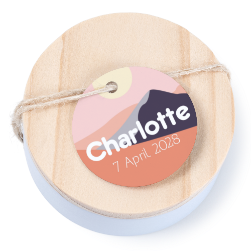Boßtes en métal avec couvercle en bois sticker rond (lot de 12) Boßtes en métal avec couvercle en bois sticker rond (lot de 12)