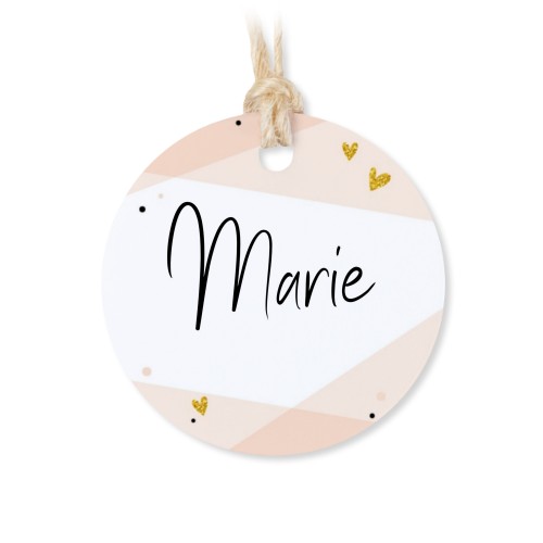 Tin box wooden lid round label - set of 12