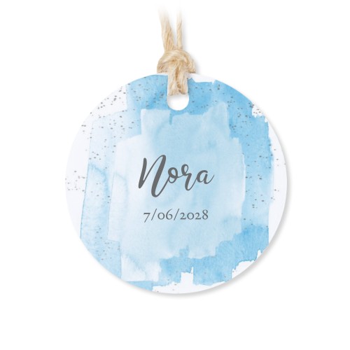 Geschenkdose mit graviertem Holzdeckel und runden Stickern- 12 Stk.