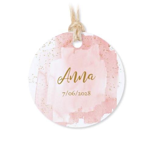 Geschenkdose mit graviertem Holzdeckel und runden Stickern- 12 Stk.