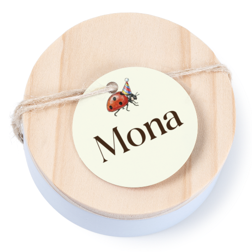 Boßtes en métal avec couvercle en bois sticker rond (lot de 12) Boßtes en métal avec couvercle en bois sticker rond (lot de 12)