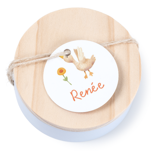 Boßtes en métal avec couvercle en bois sticker rond (lot de 12) Boßtes en métal avec couvercle en bois sticker rond (lot de 12)