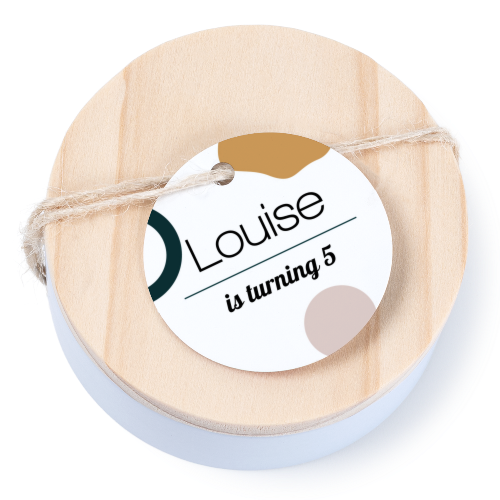 Boîtes en métal avec couvercle en bois sticker rond (lot de 12) Boîtes en métal avec couvercle en bois sticker rond (lot de 12)