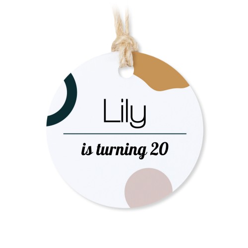 Tin box wooden lid round label - set of 12