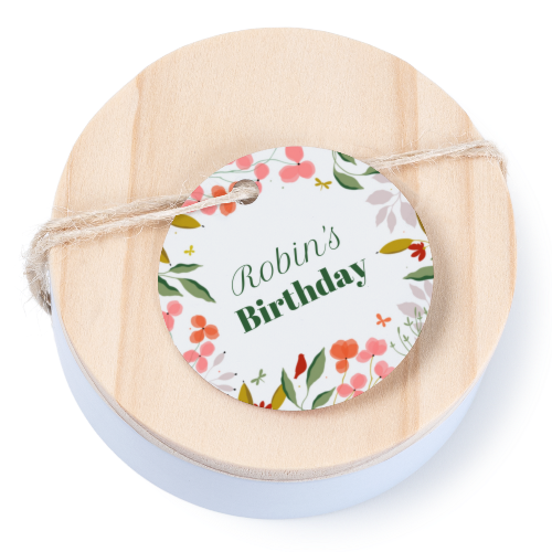 Boßtes en métal avec couvercle en bois sticker rond (lot de 12) Boßtes en métal avec couvercle en bois sticker rond (lot de 12)