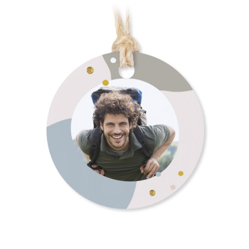 Geschenkdose mit graviertem Holzdeckel und runden Stickern- 12 Stk.