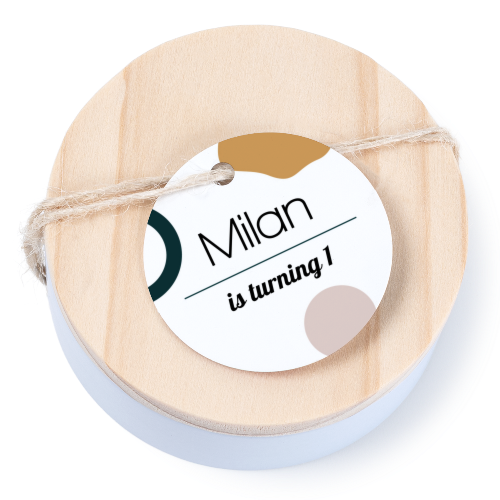 Geschenkdoosje met rond label - set van 12