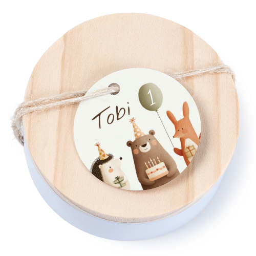 Geschenkdoosje met rond label - set van 12