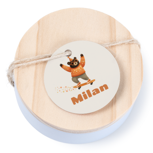 Geschenkdoosje met rond label - set van 12