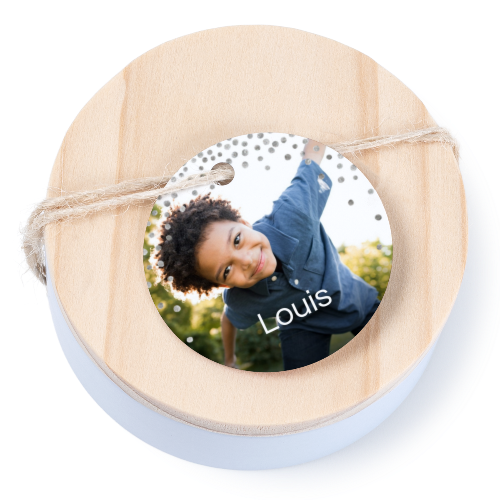 Boîtes en métal avec couvercle en bois sticker rond (lot de 12) Boîtes en métal avec couvercle en bois sticker rond (lot de 12)