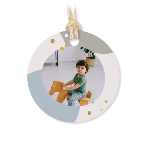 Tin box wooden lid round label - set of 12