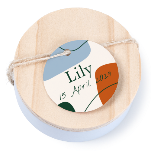 Boîtes en métal avec couvercle en bois sticker rond (lot de 12) Boîtes en métal avec couvercle en bois sticker rond (lot de 12)