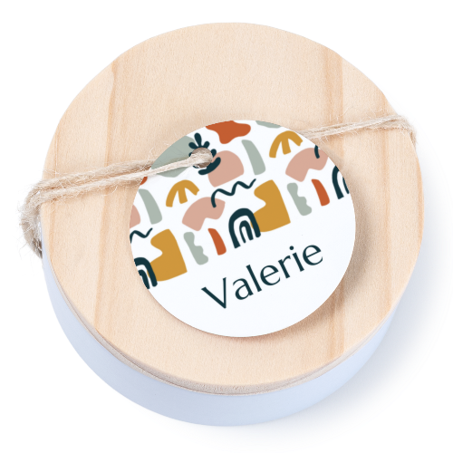 Boîtes en métal avec couvercle en bois sticker rond (lot de 12) Boîtes en métal avec couvercle en bois sticker rond (lot de 12)