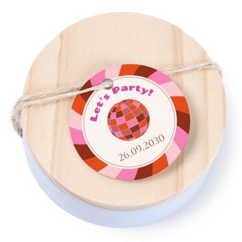 Boîtes en métal avec couvercle en bois sticker rond (lot de 12) Boîtes en métal avec couvercle en bois sticker rond (lot de 12)