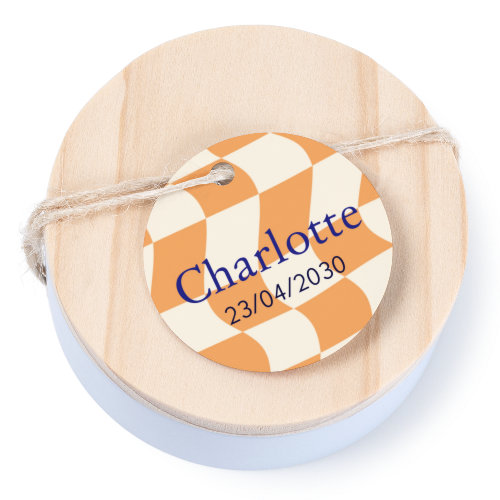 Boîtes en métal avec couvercle en bois sticker rond (lot de 12) Boîtes en métal avec couvercle en bois sticker rond (lot de 12)
