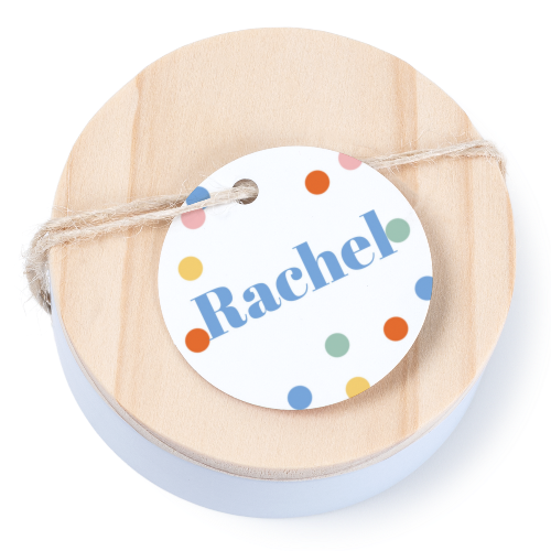 Boîtes en métal avec couvercle en bois sticker rond (lot de 12) Boîtes en métal avec couvercle en bois sticker rond (lot de 12)