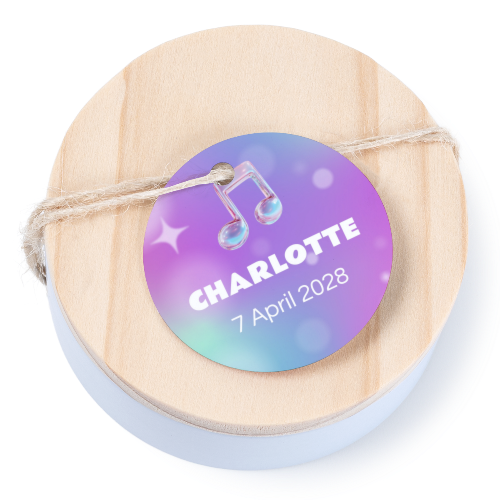 Boßtes en métal avec couvercle en bois sticker rond (lot de 12) Boßtes en métal avec couvercle en bois sticker rond (lot de 12)