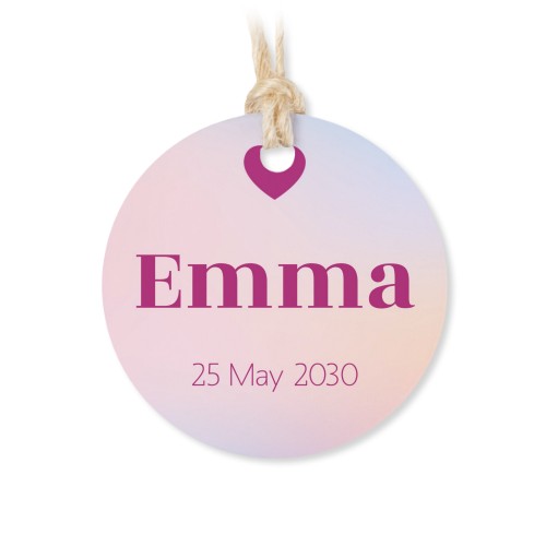 Tin box wooden lid round label - set of 12