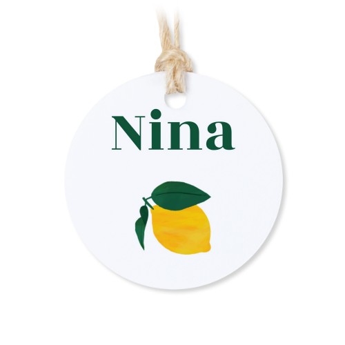 Tin box wooden lid round label - set of 12