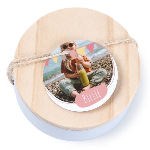 Boîtes en métal avec couvercle en bois sticker rond (lot de 12) Boîtes en métal avec couvercle en bois sticker rond (lot de 12)