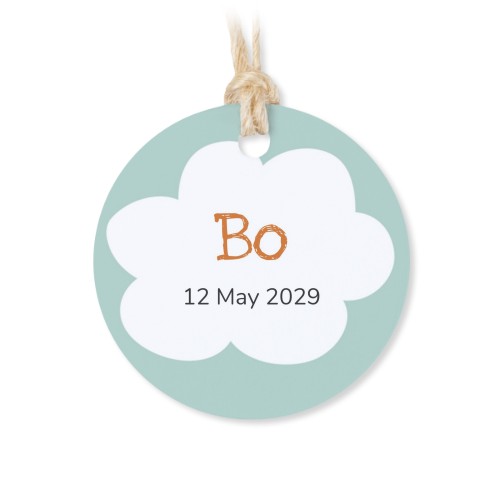 Metallbox med rund etikett - 12 st