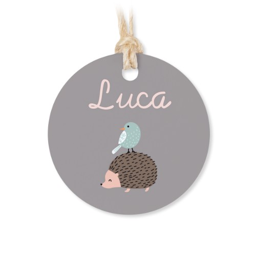 Tin box wooden lid round label - set of 12