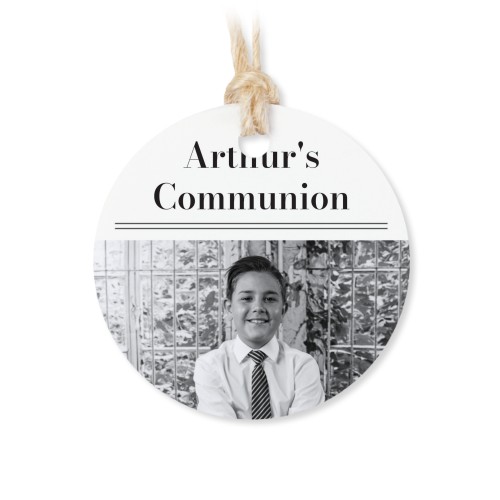 Geschenkdose mit graviertem Holzdeckel und runden Stickern- 12 Stk.