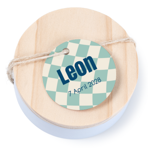 Boßtes en métal avec couvercle en bois sticker rond (lot de 12) Boßtes en métal avec couvercle en bois sticker rond (lot de 12)