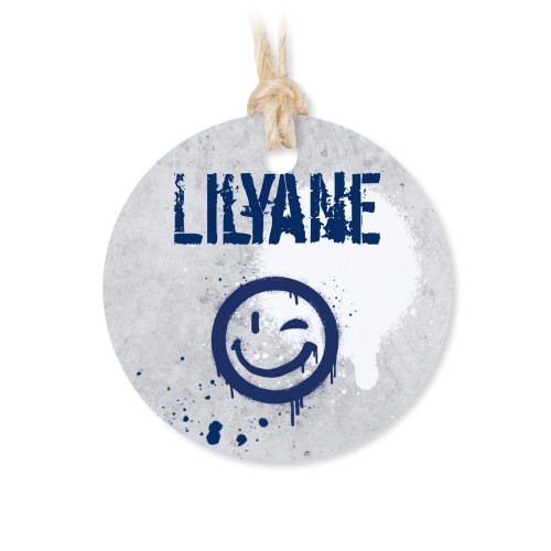 Tin box wooden lid round label - set of 12