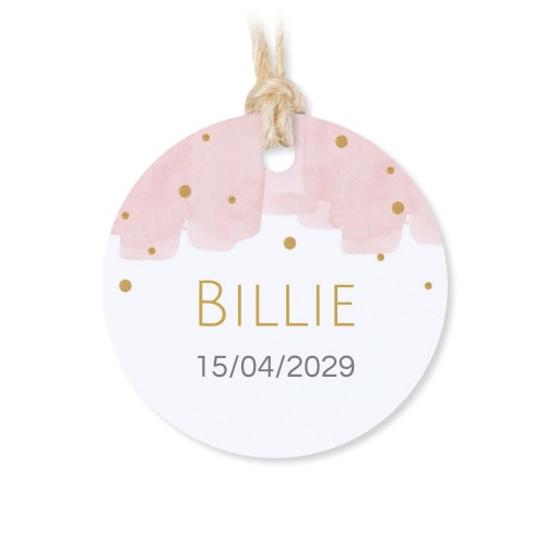 Tin box wooden lid round label - set of 12