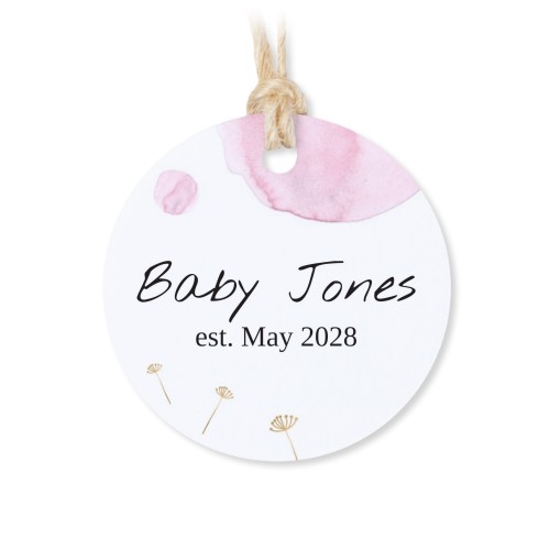 Tin box wooden lid round label - set of 12