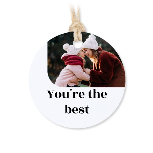 Geschenkdose mit graviertem Holzdeckel und runden Stickern- 12 Stk.