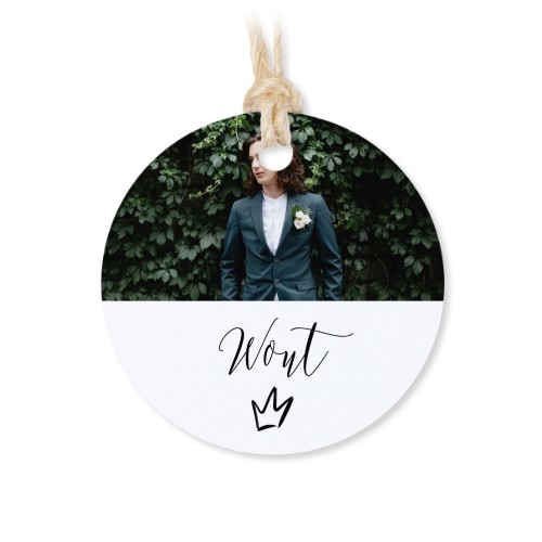 Geschenkdose mit graviertem Holzdeckel und runden Stickern- 12 Stk.