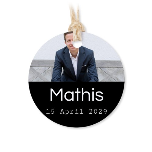 Tin box wooden lid round label - set of 12