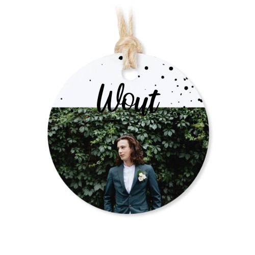 Tin box wooden lid round label - set of 12