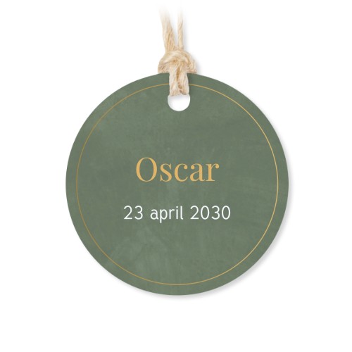 Tin box wooden lid round label - set of 12