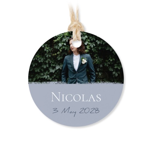 Tin box wooden lid round label - set of 12