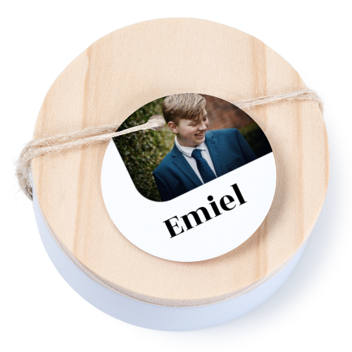 Geschenkdoosje met rond label - set van 12
