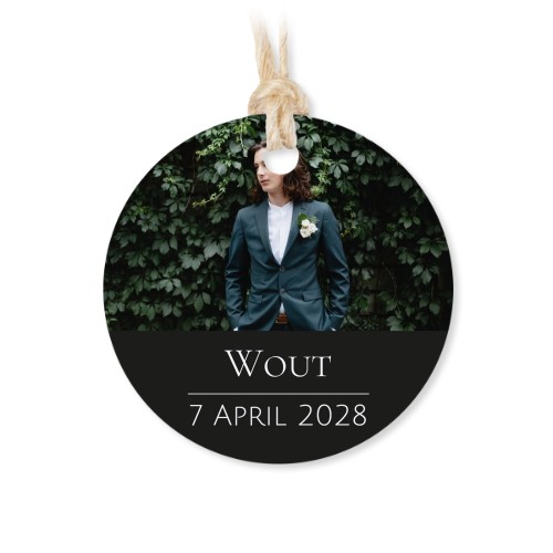 Tin box wooden lid round label - set of 12