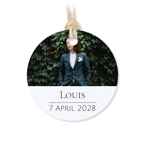 Tin box wooden lid round label - set of 12