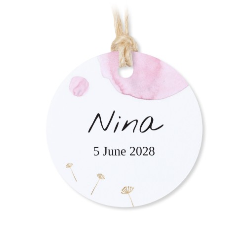 Tin box wooden lid round label - set of 12