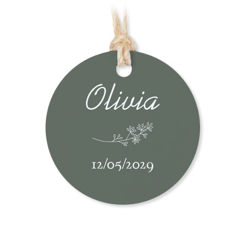 Tin box wooden lid round label - set of 12