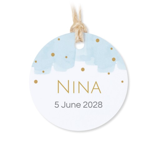 Tin box wooden lid round label - set of 12