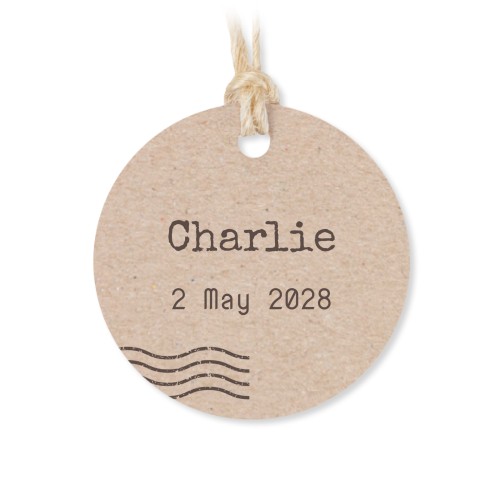 Tin box wooden lid round label - set of 12