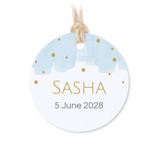 Tin box wooden lid round label - set of 12